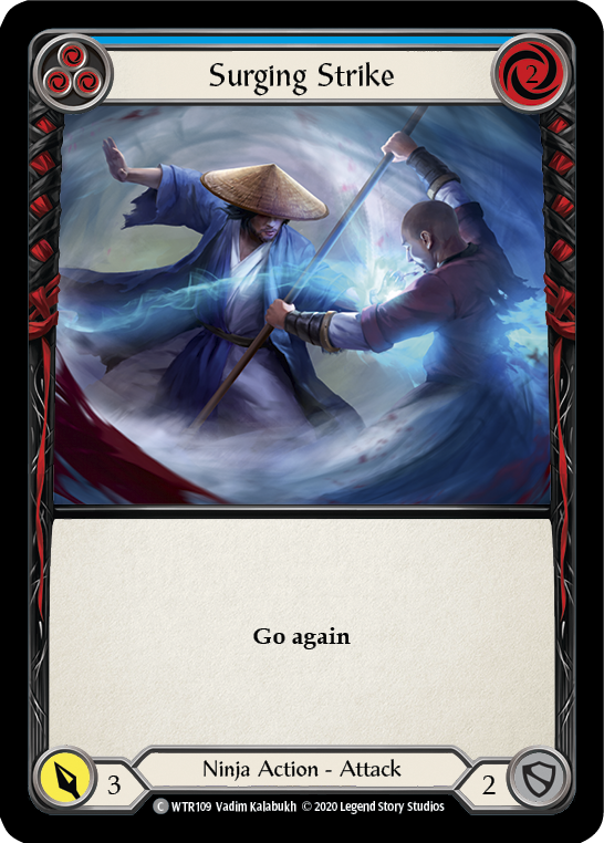 Surging Strike (Blue) [U-WTR109] (Welcome to Rathe Unlimited)  Unlimited Rainbow Foil-1