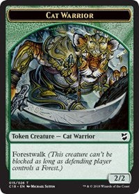 Cat Warrior // Thopter (026) Double-Sided Token [Commander 2018 Tokens]-1