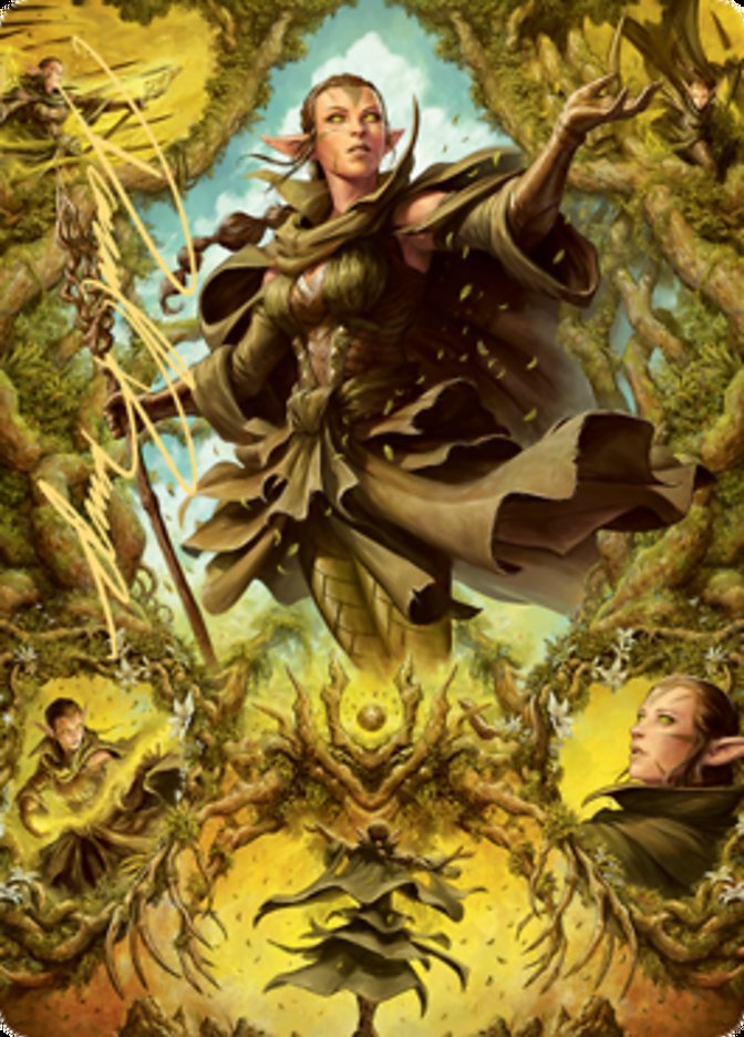 Nissa of Shadowed Boughs 2 Art Card (Gold-Stamped Signature) [Zendikar Rising Art Series]-1