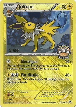 Jolteon (37/108) (Regional Championship 2013 Promo Staff) [Black & White: Dark Explorers]-1