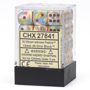 CHX 27841 Festive12mm d6  Vibrant/Brown Block (36)