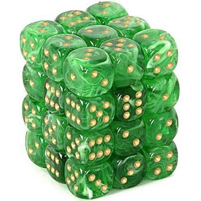 CHX 27895 Lustrous 12mm d6 Green/Gold Block (36)-1