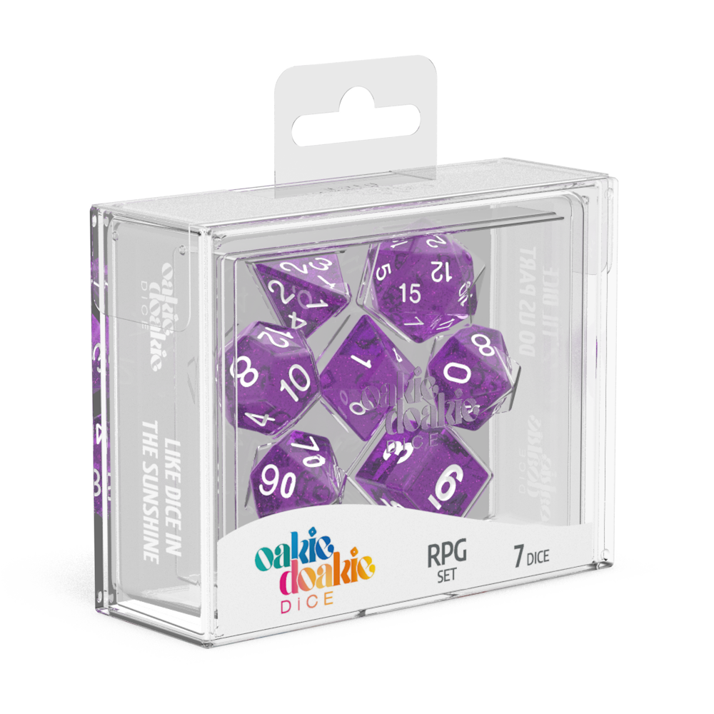 Oakie Doakie Dice RPG Set Speckled - Purple (7)-1