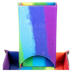 Velvet Fold Up Dice Tower (Watercolor Rainbow)-1