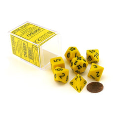 CHX 25402 Opaque Polyhedral Yellow/black 7-Die Set-1