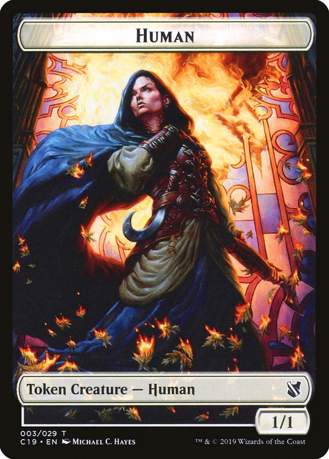 Treasure // Human Double-Sided Token [Commander 2019 Tokens]-2