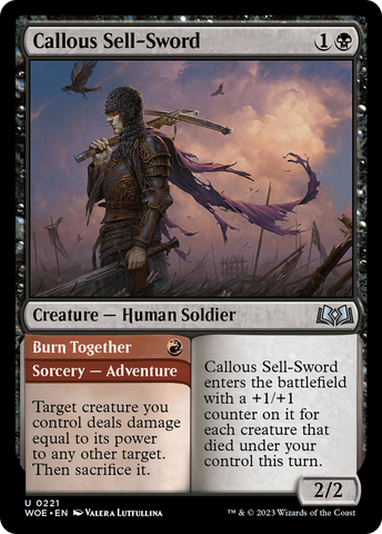 Callous Sell-Sword // Burn Together [Wilds of Eldraine]