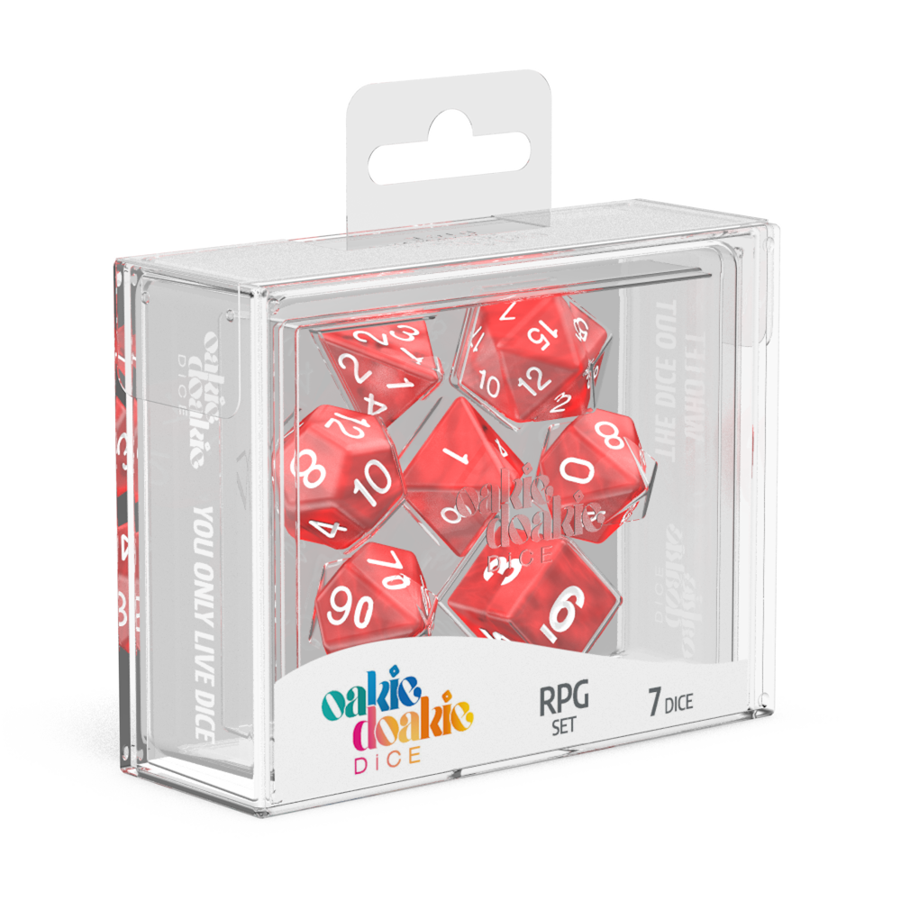 Oakie Doakie Dice RPG Set Marble - Red (7)-1