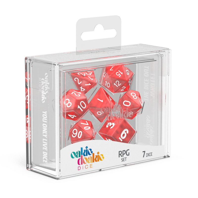 Oakie Doakie Dice RPG Set Marble - Red (7)-1