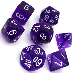 CHX 23077 Translucent Polyhedral Purple/White 7-Die Set-1