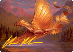 Adult Gold Dragon Art Card (Gold-Stamped Signature) [Dungeons & Dragons: Adventures in the Forgotten Realms Art Series]-1