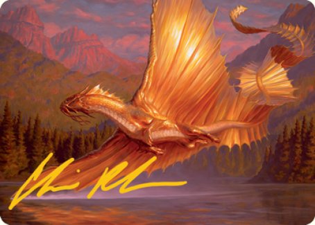 Adult Gold Dragon Art Card (Gold-Stamped Signature) [Dungeons & Dragons: Adventures in the Forgotten Realms Art Series]-1