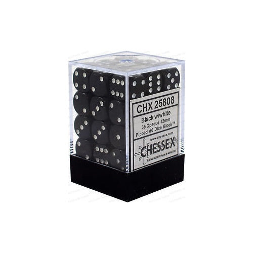 CHX 25808 Opaque 12mm d6 Black/White Block (36)-1