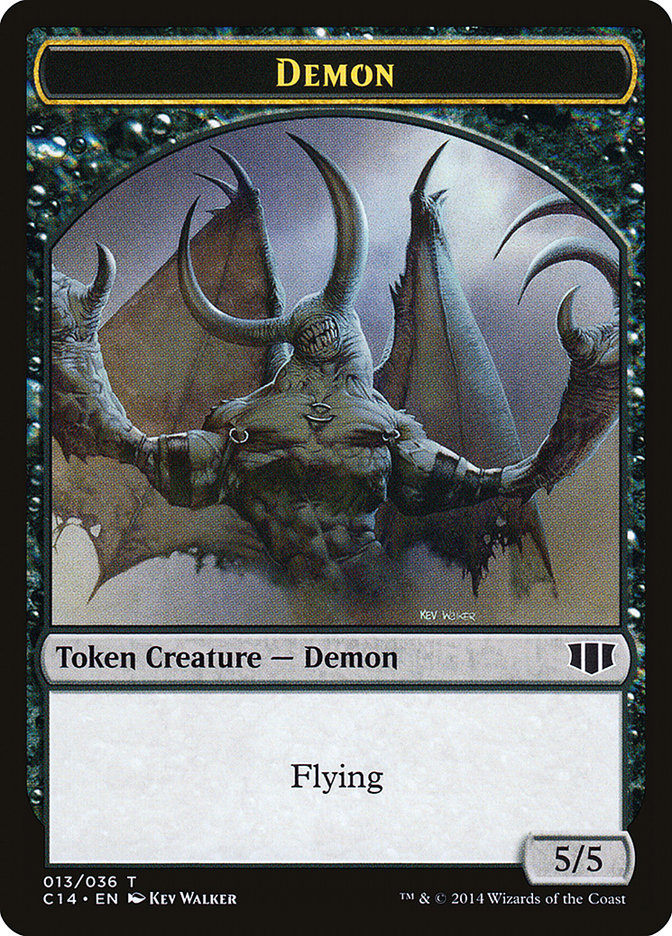 Demon (013/036) // Zombie (016/036) Double-Sided Token [Commander 2014 Tokens]-1