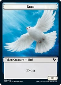 Bird // Dinosaur Cat Double-Sided Token [Commander 2020 Tokens]-1