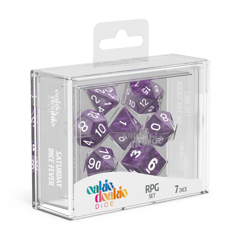 Oakie Doakie Dice RPG Set Marble - Purple (7)-1