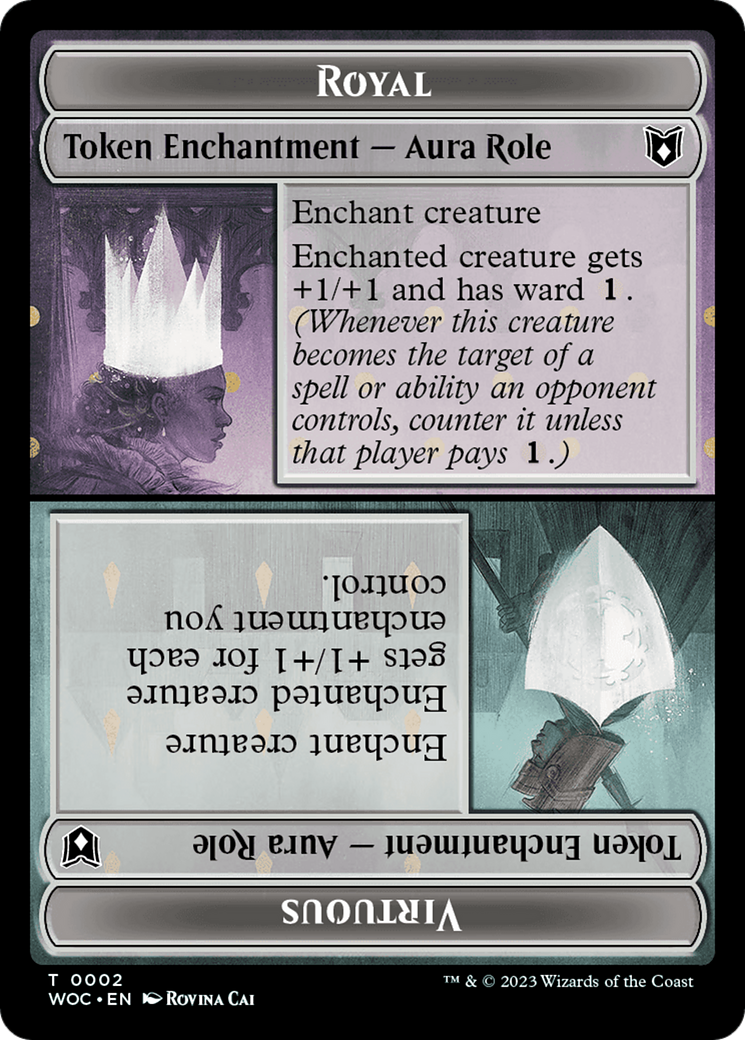 Copy // Royal Role / Virtuous Role Double-Sided Token [Wilds of Eldraine Commander Tokens]-2