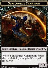 Sunscourge Champion // Zombie Double-Sided Token [Hour of Devastation Tokens]-1