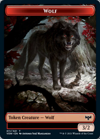Wolf (011) // Spirit (002) Double-Sided Token [Innistrad: Crimson Vow Tokens]
