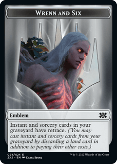 Wrenn and Six Emblem // Monk Double-Sided Token [Double Masters 2022 Tokens]-1