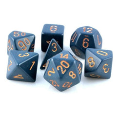 Chessex Dice Sets: Dusty Blue/Copper Opaque Polyhedral 7-Die Set-1