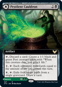 Pestilent Cauldron // Restorative Burst (Extended Art) [Strixhaven: School of Mages]-1