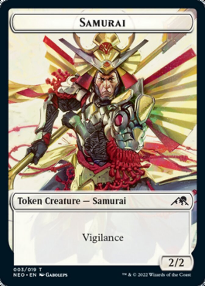 Samurai // Construct (006) Double-Sided Token [Kamigawa: Neon Dynasty Tokens]-1