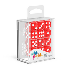Oakie Doakie Dice D6 16 mm Translucent - Red (12)-1