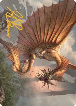 Ancient Gold Dragon Art Card (28) (Gold-Stamped Signature) [Commander Legends: Battle for Baldur's Gate Art Series]-1