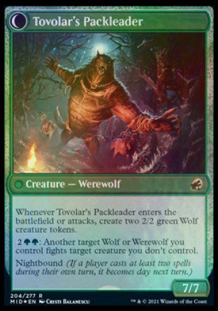 Tovolar's Huntmaster // Tovolar's Packleader [Innistrad: Midnight Hunt Prerelease Promos]-2