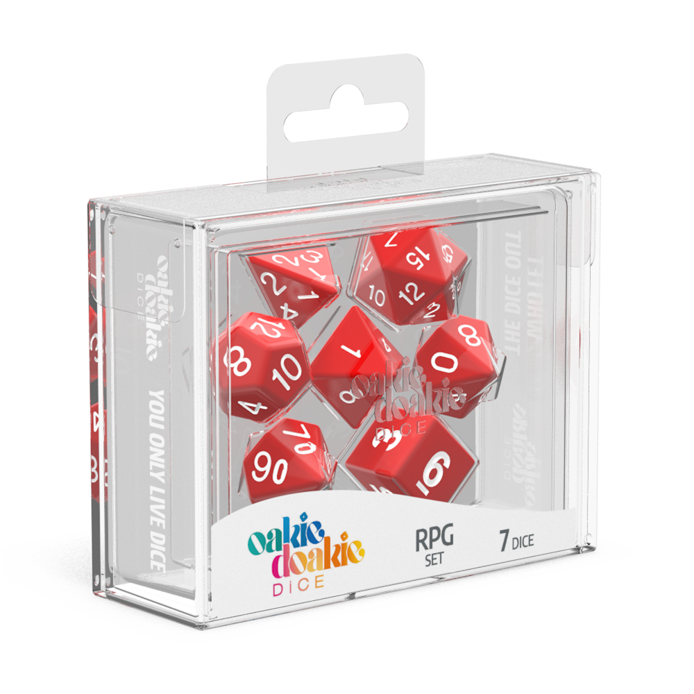 Oakie Doakie Dice RPG Set Solid - Red (7)-1