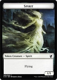 Spirit // Human Double-Sided Token [Commander 2019 Tokens]-1