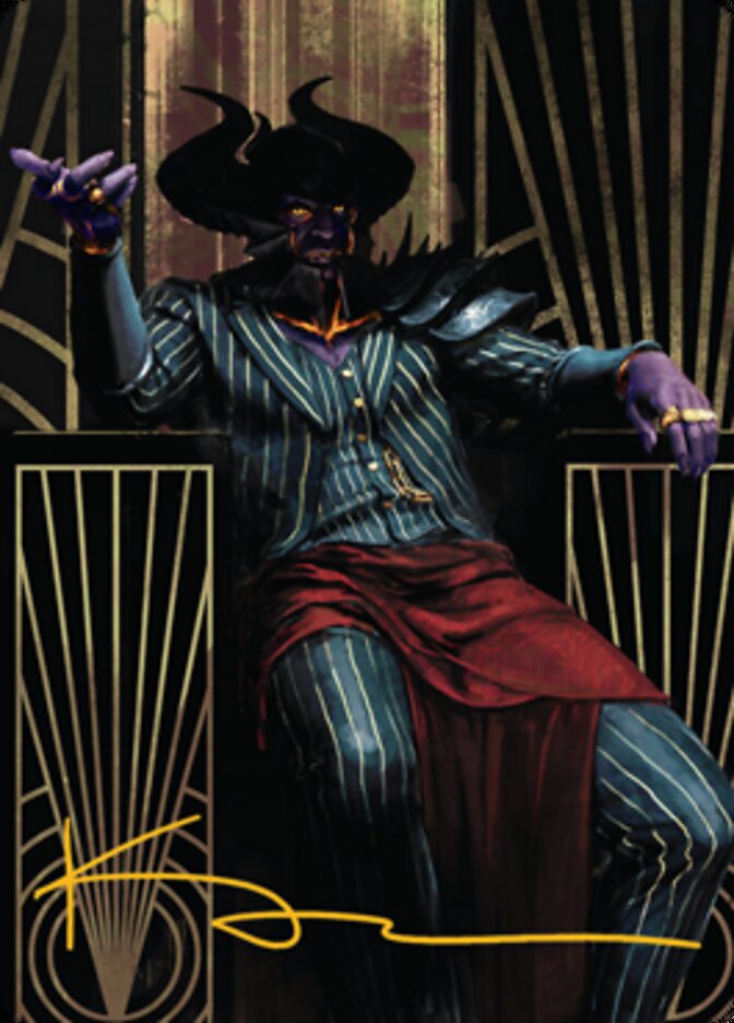 Ob Nixilis, the Adversary 2 Art Card (Gold-Stamped Signature) [Streets of New Capenna Art Series]-1