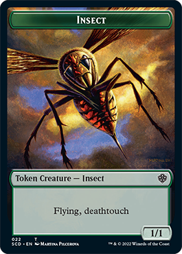 Insect // Human Warrior Double-Sided Token [Starter Commander Decks]-1