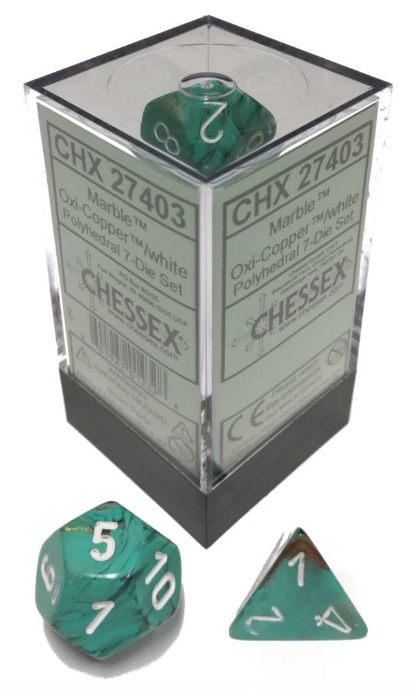 CHX 27403 Marble Polyhedral Oxi Copper/White 7-Die Set-1
