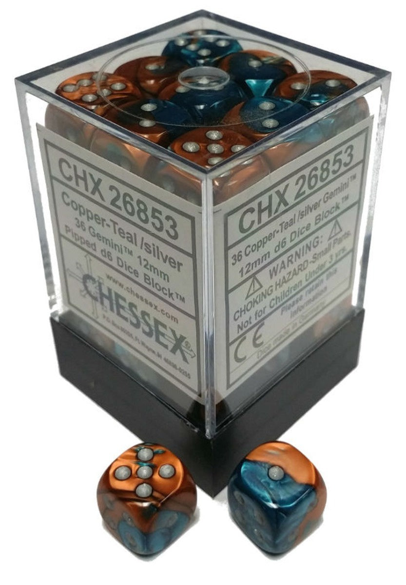 CHX 26853 Gemini 12mm d6 Copper Teal/Silver Block (36)-1