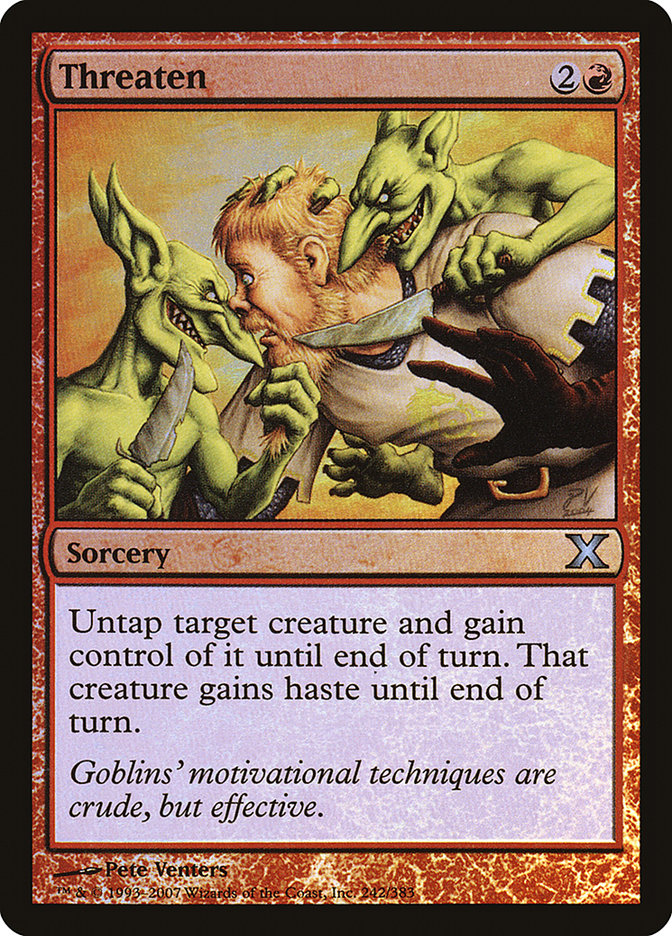 Threaten (Premium Foil) [Tenth Edition]-1