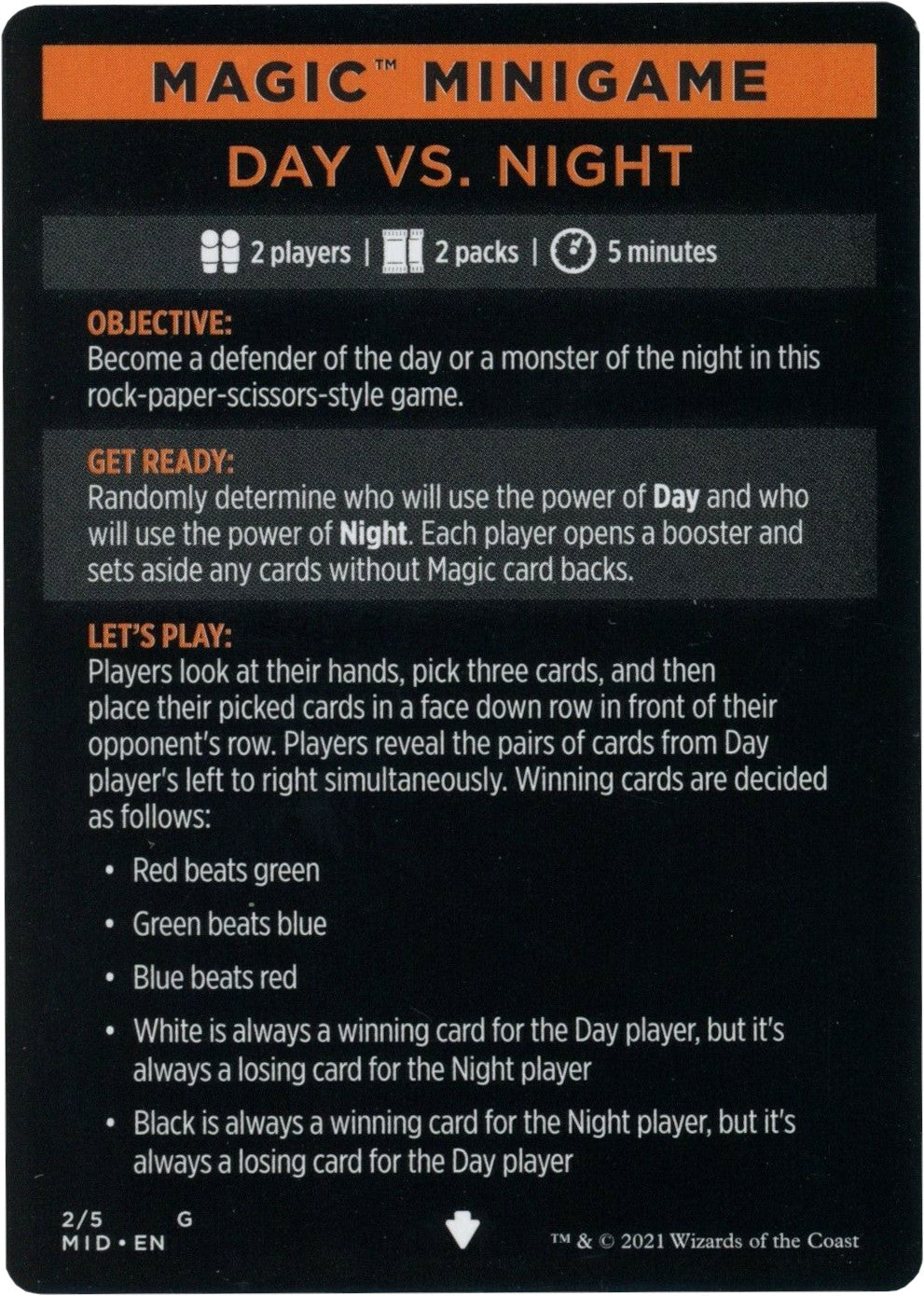 Day Vs. Night (Magic Minigame) [Innistrad: Midnight Hunt Minigame]-1