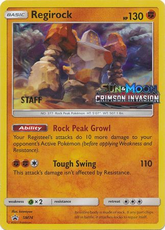 Regirock (SM74) (Staff Prerelease Promo) [Sun & Moon: Black Star Promos]-1