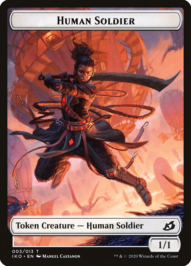 Beast // Human Soldier (003) Double-Sided Token [Ikoria: Lair of Behemoths Tokens]-2