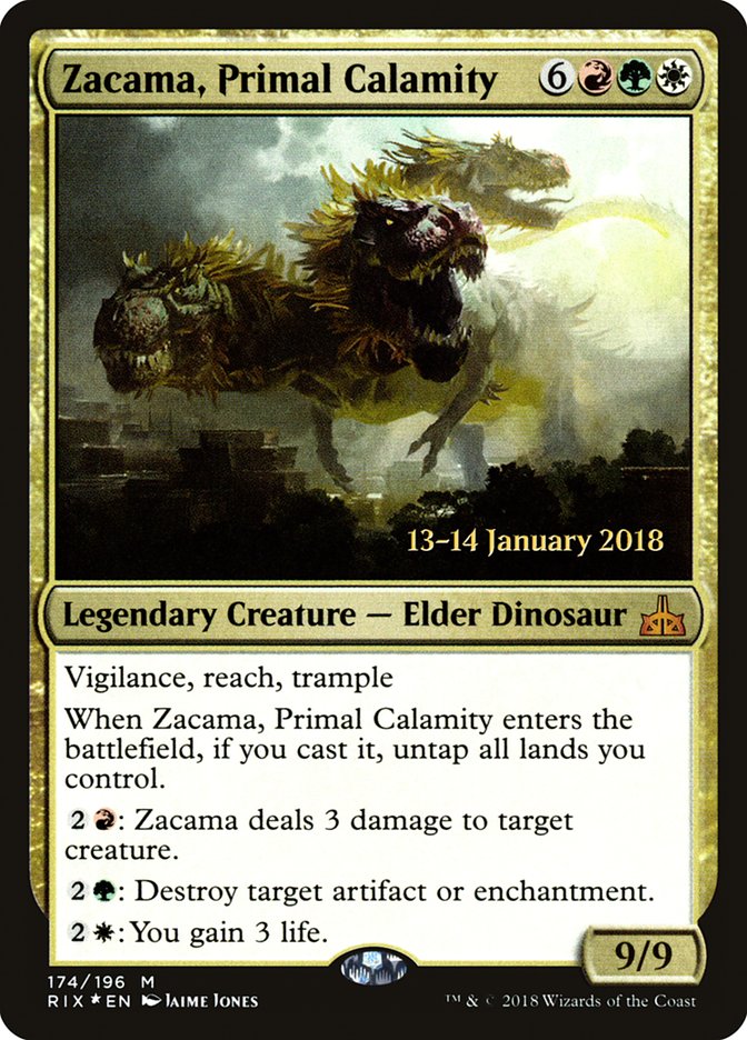 Zacama, Primal Calamity [Rivals of Ixalan Prerelease Promos]-1