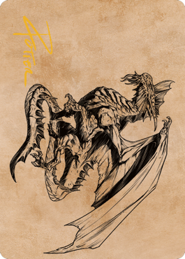 Ancient Silver Dragon Art Card (47) (Gold-Stamped Signature) [Commander Legends: Battle for Baldur's Gate Art Series]-1