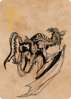 Ancient Silver Dragon Art Card (47) (Gold-Stamped Signature) [Commander Legends: Battle for Baldur's Gate Art Series]-1