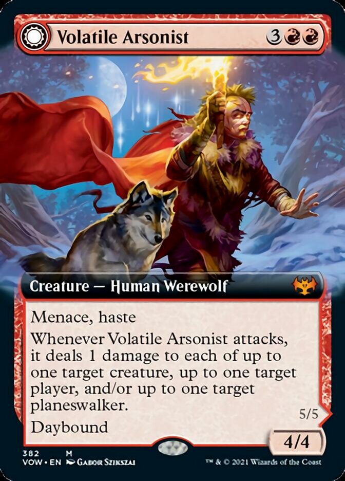 Volatile Arsonist // Dire-Strain Anarchist (Extended Art) [Innistrad: Crimson Vow]-1