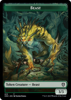 Poison Counter // Beast Double-Sided Token [Phyrexia: All Will Be One Commander Tokens]-2