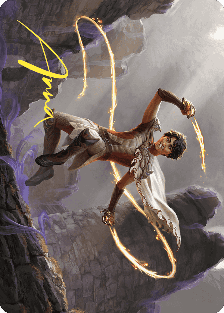 Kellan, the Fae-Blooded Art Card (Gold-Stamped Signature) [Wilds of Eldraine Art Series]-1