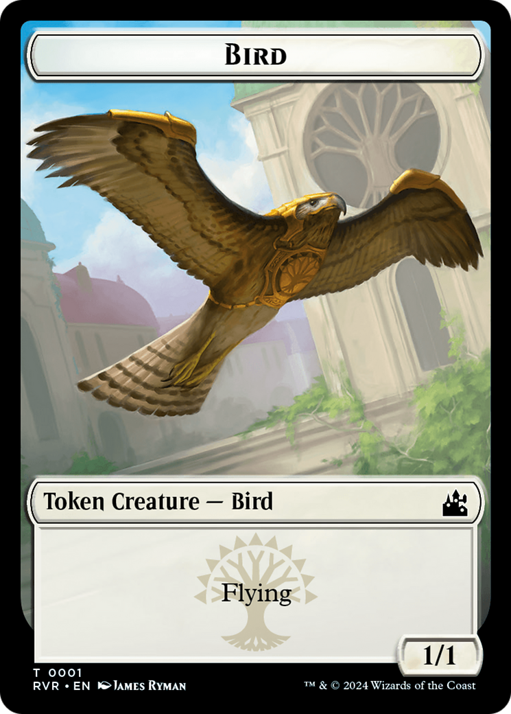 Bird // Rhino Double-Sided Token [Ravnica Remastered Tokens]-1