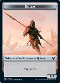 Golem (027) // Thopter Double-Sided Token [Commander 2021 Tokens]-1