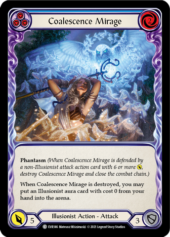 Coalescence Mirage (Blue) [EVR146] (Everfest)  1st Edition Rainbow Foil