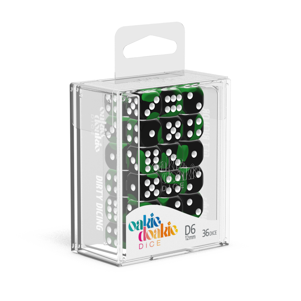 Oakie Doakie Dice D6 12 mm Glow in the Dark - Biohazard (36)-1